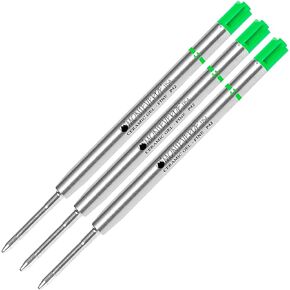 Lanier Combo Pack - 3 Pack - Monteverde® Capless Ceramic Gel™ P42 Ink Refill Compatible with Most Parker® Style Ballpoint Pens - Green (Fine Tip 0.6mm)