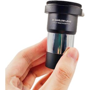2X Barlow Lens Double The Magnification 1.25 Inch Fully Multicoated Optics Metal Barlow Lens with M42 Thread Camera Connect Interface for Telescope Eyepiece