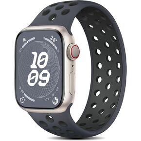 Adorve Solo Loop Band Compatible with Apple Watch Band 45mm 44mm 49mm 41mm 40mm 38mm 42mm for Men Women, Breathable Sport Silicone Wristband for iWatch Series 9 8 7 6 5 4 3 2 1 SE Ultra Ultra 2