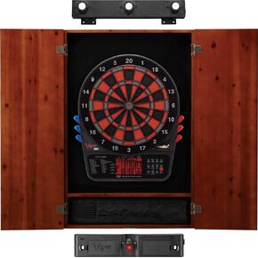 Viper 800 Electronic Dartboard, Metropolitan Espresso Cabinet, Laser Throw Line & Shadow Buster Dartboard Light Bundle