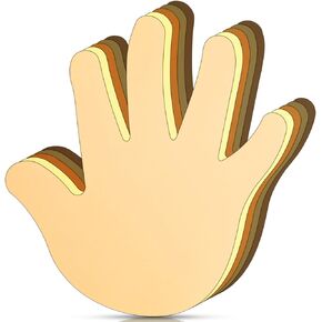 Qilery 200 Pcs Multicultural Hand Cut Outs 5.5 x 4.8 Inch Skin Tone Handprint Accents Paper Cutouts Name Tags Bulletin Board Classroom Decoration for Teacher Student Back to School Party Supplies