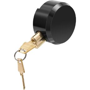 Heavy Duty Hidden Shackle Puck Lock, Hidden Shackle Padlocks Keyed Alike Trailer Puck Padlocks with Enlarged Lock for Vans, Black (1 Piece)