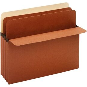 Expanding File Folder, Accordion File Organizer, File Folder Holder, Expands 3.5", Letter Size, Reinforced Dupont Tyvek Material, 10/Box, Brown (10)