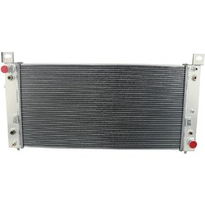 ALLOYWORKS 2370 Radiator Replacement for 1999-2014 Chevy Tahoe Suburban Silverado 1500 2500 3500 HD GMC Sierra Yukon XL 2009 Cadillac Escalade Radiators, 3 Row All Aluminum, Double Oil Cooler