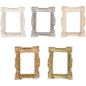 ibasenice 5pcs Mini Photo Frame Photo Ornament Frames Doll House Accessories Mini Tiny Vintage Picture Frame Picture Frame Craft Miniature Photo Frames Dining Table Resin Display Stand