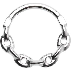 Pierced Owl 16GA Stainless Steel Chain Link Hinged Segment Clicker Ring
