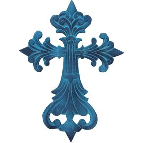 Castleore Easy Wall Hanging Home Decor Religious Christian Crosses for Wall | Best for Home, Office and As Gift |Size L 8.8 W 6 Inch | (Blue Antique)