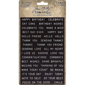 Tim Holtz Label Stickers Sentiments Craft and Hobby, 0 68