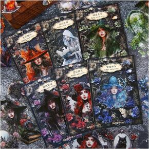 120Pcs Vintage Dark Aesthetic Goth Scrapbook Supplies Stickers Set, 6pack Gothic Stickers Ephemera for Junk Journaling Supplies, Planner, Albumn, Collage