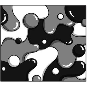KRAKEN KEYBOARDS XL Glass Mouse Pad - DRIP Edition Black & White Glass Gaming Mouse Pad - Professional Artisan Mouse Mat Provides Improved Precision and Speed - Extra Large 18" x 16" (Stealth)
