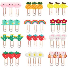 ELANE 36 pcs Silicone Paper Clips Bookmarks Dispenser Bookmark Memo Clip for Kids School Teacher Office Supply Student Stationery.
