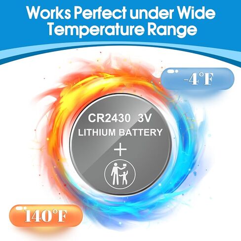 CR2430 Battery, 3V Lithium Coin Battery 10 Count Pack, CR 2430 3 Volt Button Cell Battery Replacement for Remote Controls, Car Key Fobs, Watches, Calculators, Thermometers in Kuwait