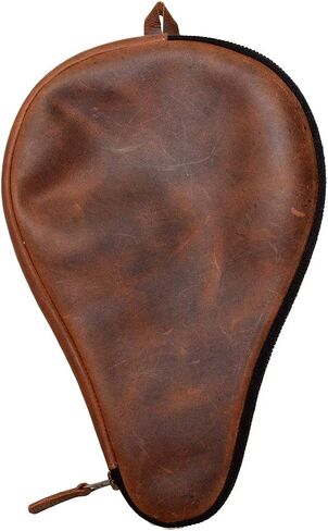 Hide & Drink, Ping Pong Paddle Case, Table Tennis Paddle Bag, Classic Storage for Paddle, Travel Accessory, Full Grain Leather, Handmade, Bourbon Brown in Saudi Arabia