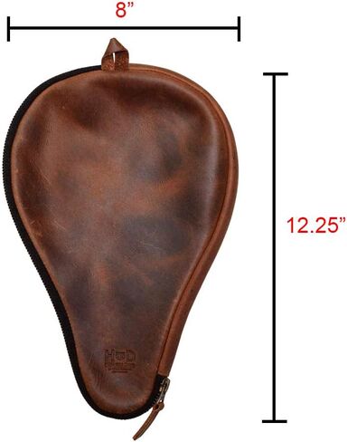 Hide & Drink, Ping Pong Paddle Case, Table Tennis Paddle Bag, Classic Storage for Paddle, Travel Accessory, Full Grain Leather, Handmade, Bourbon Brown in Saudi Arabia
