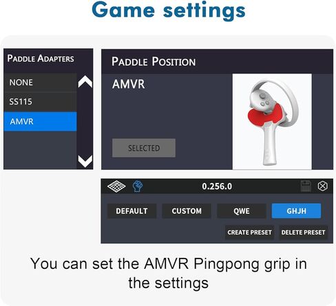 مقبض مجداف تنس الطاولة AMVR ملحقات الواقع الافتراضي لجهاز تحكم بيكو 4، محول بديل لمقبض مضاد للانزلاق للعب لعبة Eleven تنس الطاولة VR in Kuwait