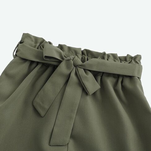 أطقم ملابس صيفية قصيرة للفتيات مكونة من قطعتين تي شيرت وشورت مع حزام وطبعة زهور in Kuwait