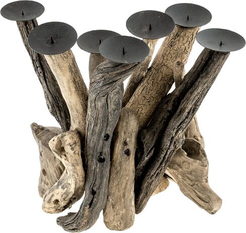 Karma Gifts Driftwood Candle Holder Bleached Large HORIZONAL in Saudi Arabia