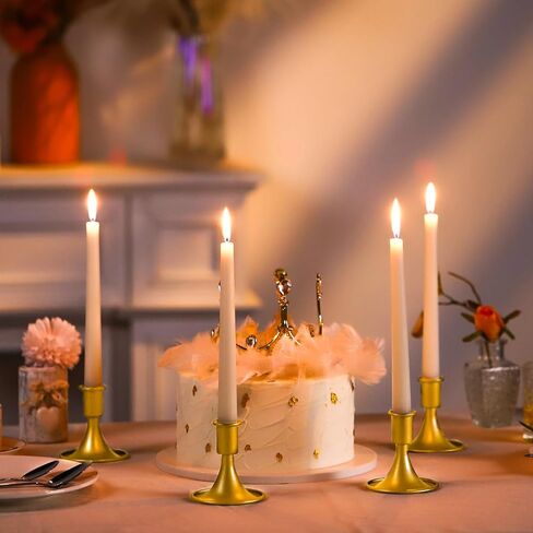 36 Pcs Candlestick Holders for Wedding Gold Taper Candle Holders Bulk Gold Candle Stick Metal Vintage Candle Stick Holder for Vintage Wedding Table Centerpiece Reception Banquet in Kuwait