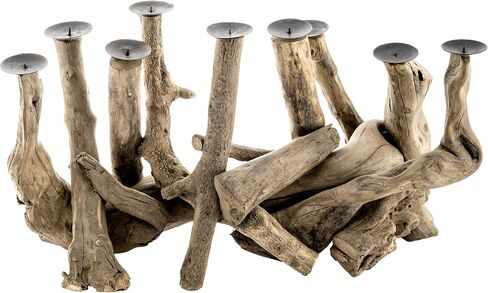 Karma Gifts Driftwood Candle Holder Bleached Large HORIZONAL in Saudi Arabia