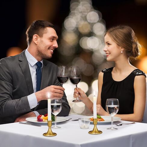 36 Pcs Candlestick Holders for Wedding Gold Taper Candle Holders Bulk Gold Candle Stick Metal Vintage Candle Stick Holder for Vintage Wedding Table Centerpiece Reception Banquet in Kuwait