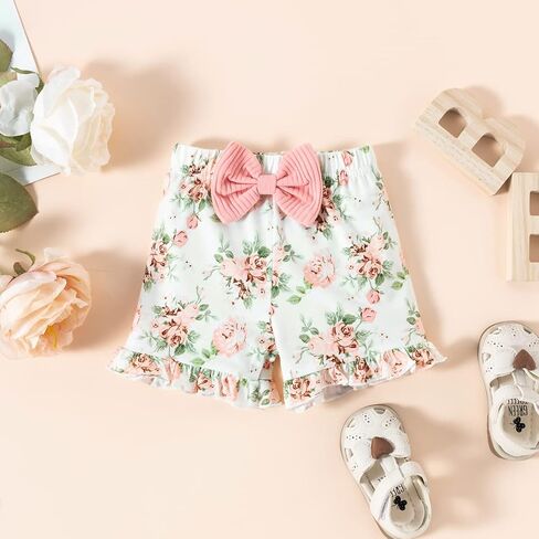 Newborn Baby Girl Outfits Infant Romper Ruffle Onsies Floral Pants Headband Cute Baby Girl Clothes Set in Saudi Arabia