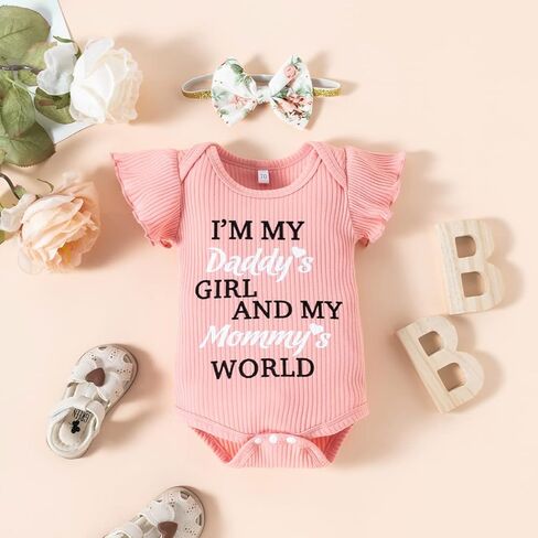 Newborn Baby Girl Outfits Infant Romper Ruffle Onsies Floral Pants Headband Cute Baby Girl Clothes Set in Saudi Arabia