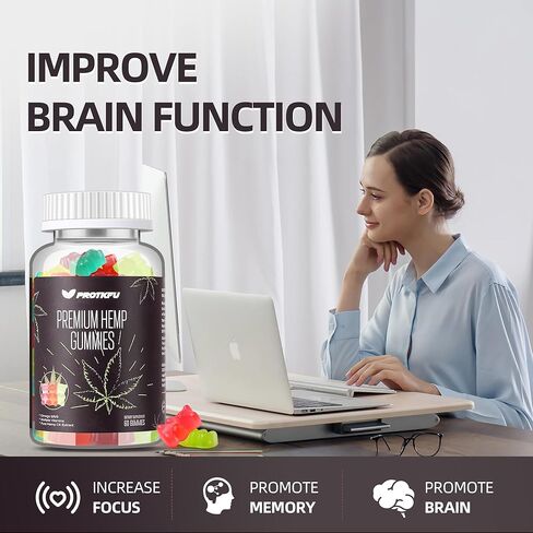 Premium Hemp Gummies - 120 Counts Fruity Gummy Bear with Hemp Oil High Potency for Deep and Healthy Bеdtime - Omega 3 Supplement with Hemp Oil in Kuwait