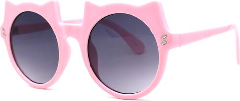 SA106 Girls Kids Size Kitty Cat Ear Round Plastic Circle Sunglasses in Saudi Arabia