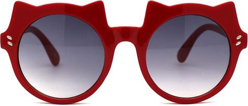 SA106 Girls Kids Size Kitty Cat Ear Round Plastic Circle Sunglasses in Saudi Arabia