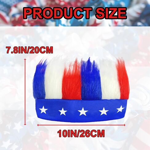 Patriotic Hairy Headband for 4th of July Accessories, 4th of July Headband Independence Day Celebrations Patriotic Party Costume Headband in Saudi Arabia