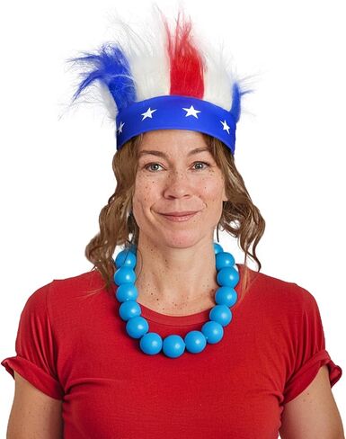 Patriotic Hairy Headband for 4th of July Accessories, 4th of July Headband Independence Day Celebrations Patriotic Party Costume Headband in Saudi Arabia