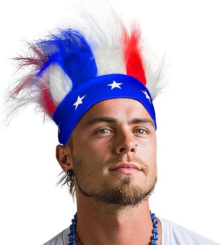Patriotic Hairy Headband for 4th of July Accessories, 4th of July Headband Independence Day Celebrations Patriotic Party Costume Headband in Saudi Arabia