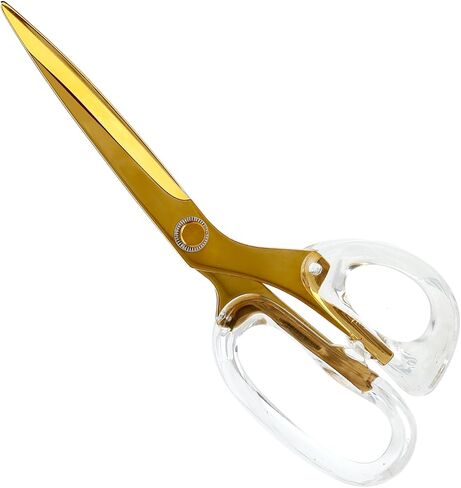 Clear Acrylic Handle Gold 9-Inch Scissors for Office and Home Use, Office Supplies and Accessories in Saudi Arabia