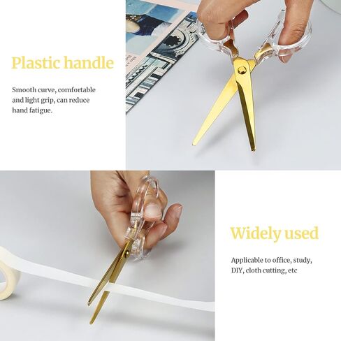 Koqye Acrylic Scissors, Stainless Steel Scissors with Clear Acrylic Handle scissors for office, Acrylic Scissors for Cutting Arts Fabric Crafts Scissors (3 colors) in Saudi Arabia