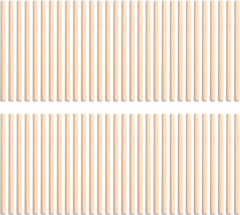 TOYANDONA 100pcs Wooden Dowel Rods, 4 x 1/5 Inch Unfinished Natural Wood Dowel Sticks for Crafts and DIY in Saudi Arabia