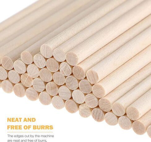 TOYANDONA 100pcs Wooden Dowel Rods, 4 x 1/5 Inch Unfinished Natural Wood Dowel Sticks for Crafts and DIY in Saudi Arabia
