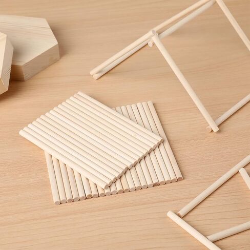 TOYANDONA 100pcs Wooden Dowel Rods, 4 x 1/5 Inch Unfinished Natural Wood Dowel Sticks for Crafts and DIY in Saudi Arabia
