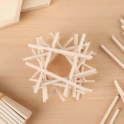 TOYANDONA 100pcs Wooden Dowel Rods, 4 x 1/5 Inch Unfinished Natural Wood Dowel Sticks for Crafts and DIY in Saudi Arabia