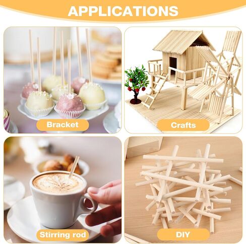 TOYANDONA 100pcs Wooden Dowel Rods, 4 x 1/5 Inch Unfinished Natural Wood Dowel Sticks for Crafts and DIY in Saudi Arabia