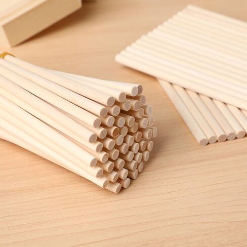 TOYANDONA 100pcs Wooden Dowel Rods, 4 x 1/5 Inch Unfinished Natural Wood Dowel Sticks for Crafts and DIY in Saudi Arabia