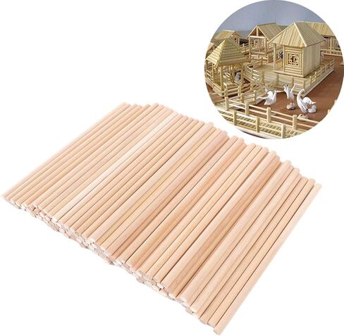 100 قطعة من قضبان الأوتاد الخشبية من توياندونا، 4 × 1/5 بوصة من أعواد الأوتاد الخشبية الطبيعية غير المكتملة للحرف اليدوية والأعمال اليدوية in Kuwait