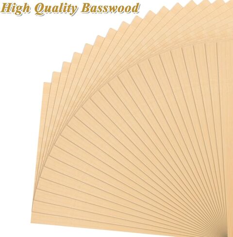 6 Pieces 1/4 x16 x12 Basswood Sheets Craft Wood Thin Unfinished Basswood Sheets Plywood Sheet for Arts and Crafts, Painting, Wood Engraving, Architectural Models, Wood Burning, Laser in Saudi Arabia