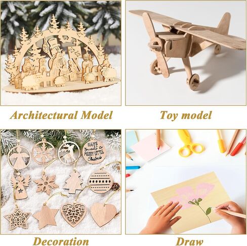 6 Pieces 1/4 x16 x12 Basswood Sheets Craft Wood Thin Unfinished Basswood Sheets Plywood Sheet for Arts and Crafts, Painting, Wood Engraving, Architectural Models, Wood Burning, Laser in Saudi Arabia