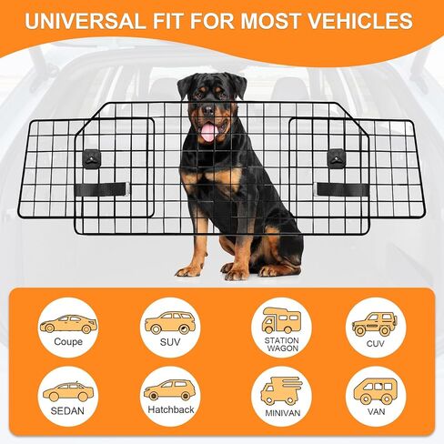 MBR&MBS Dog Barrier for SUVs & Van Vehicles Trucks Adjustable Large Pet Car Gate Universal-Fit Divider Cargo Area Dogs Car Accessories Safety Travel Heavy-Duty Wire Mesh Dog Car Guard in Saudi Arabia