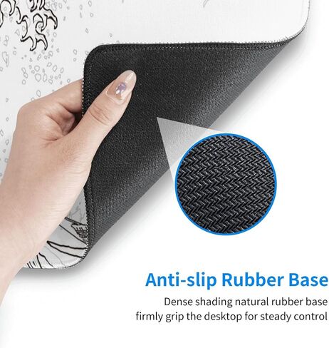 Japanese Gaming Mouse Pad-Large Black Mouse Pad Anime Extended Kanagawa Mosue Mat Desk Pad 3mm Thick Long Non-Slip Rubber Base with Stitched Edges for Gaming Office Home, 31.5 X 11.8 Inch in Saudi Arabia