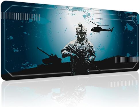 Aimzone Gaming Mouse Pad, Large Mousepad for Gamers, Large Keyboard Pad, Laser and Optical Mice, Micro-Weave with Stitched Edges, Extended Desk Pad, (31.5X13.8In), Non-Slip Rubber Base, Whole Desk Mat in Kuwait