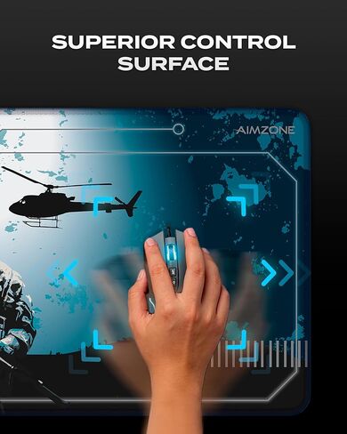 Aimzone Gaming Mouse Pad, Large Mousepad for Gamers, Large Keyboard Pad, Laser and Optical Mice, Micro-Weave with Stitched Edges, Extended Desk Pad, (31.5X13.8In), Non-Slip Rubber Base, Whole Desk Mat in Kuwait