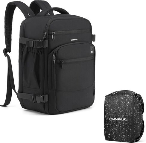 حقائب Omnpak Cabin مقاس 16 × 10 × 8 بوصة (40 × 25 × 20 سم) لـ Ryanair، حقيبة ظهر للأغراض الشخصية، حقائب حمل تحت المقعد، حقائب ظهر للسفر بحجم المقصورة، حقائب ظهر معاد تدويرها صديقة للبيئة من PET 20 لتر in Kuwait