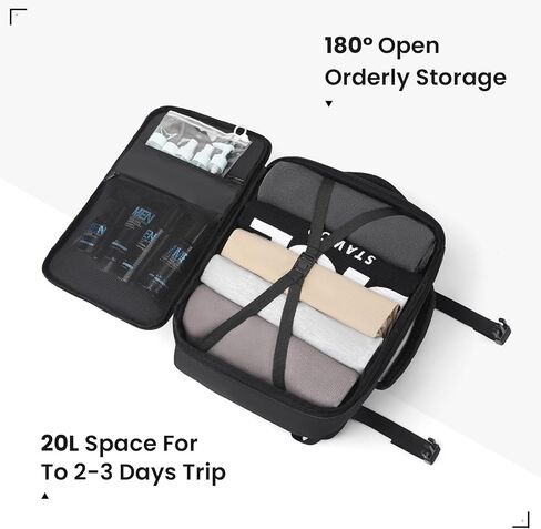 حقائب Omnpak Cabin مقاس 16 × 10 × 8 بوصة (40 × 25 × 20 سم) لـ Ryanair، حقيبة ظهر للأغراض الشخصية، حقائب حمل تحت المقعد، حقائب ظهر للسفر بحجم المقصورة، حقائب ظهر معاد تدويرها صديقة للبيئة من PET 20 لتر in Kuwait