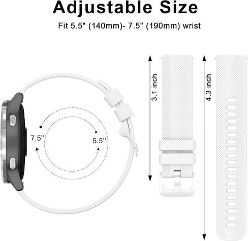 Vancle Watch bands - 18mm 20mm 22mm - Quick Release Silicone Watch Strap for Women Men in Saudi Arabia